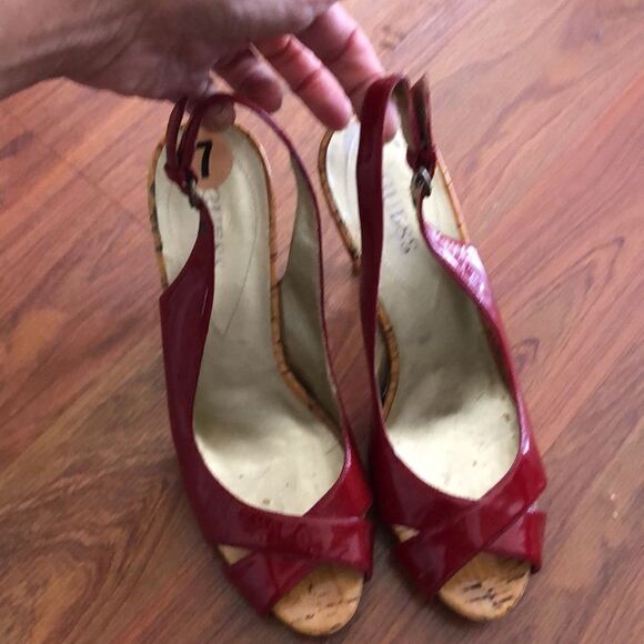 Vintage guess Red patent leather Kork platform heels. Size 7 - Picture 2 of 8